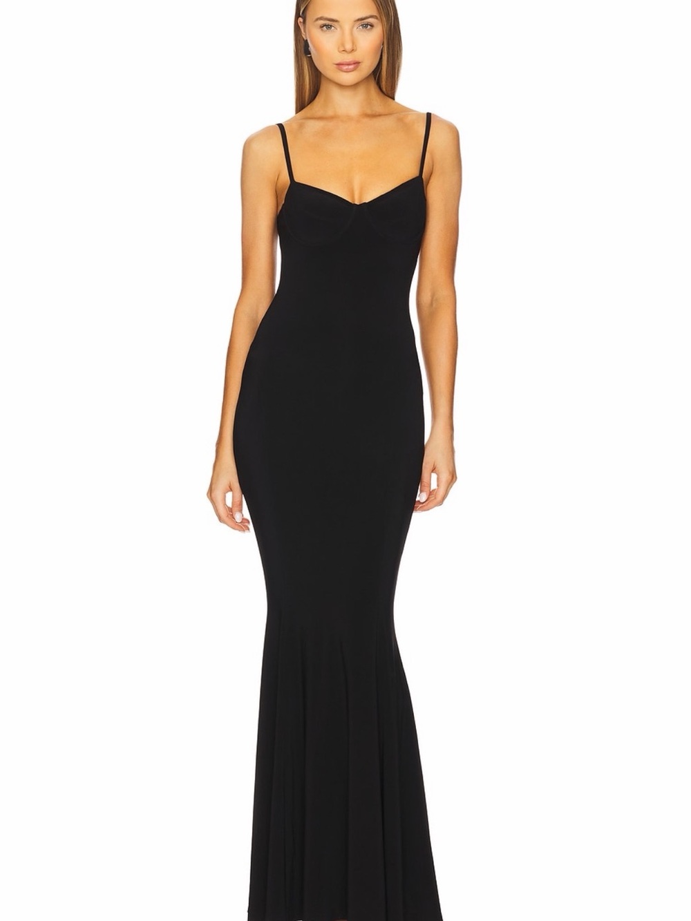 Norma Kamali size medium underwire Black Spaghetti-Strap Mermaid Evening Dress